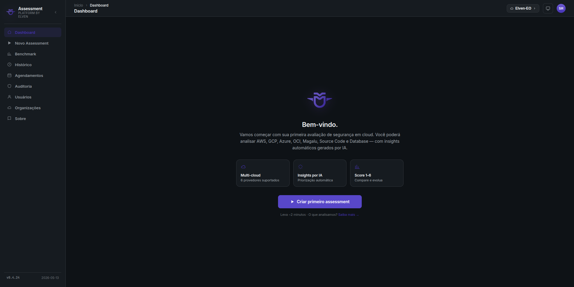 Dashboard sem assessments
