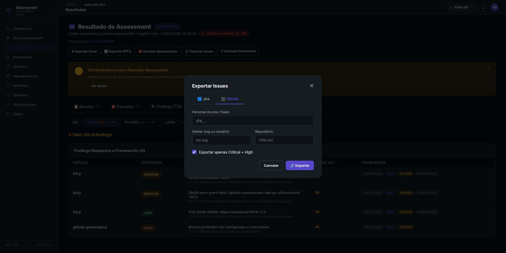 Exportar para GitHub Issues