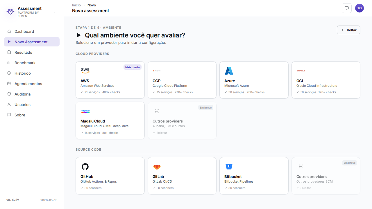 Seleção de provedor