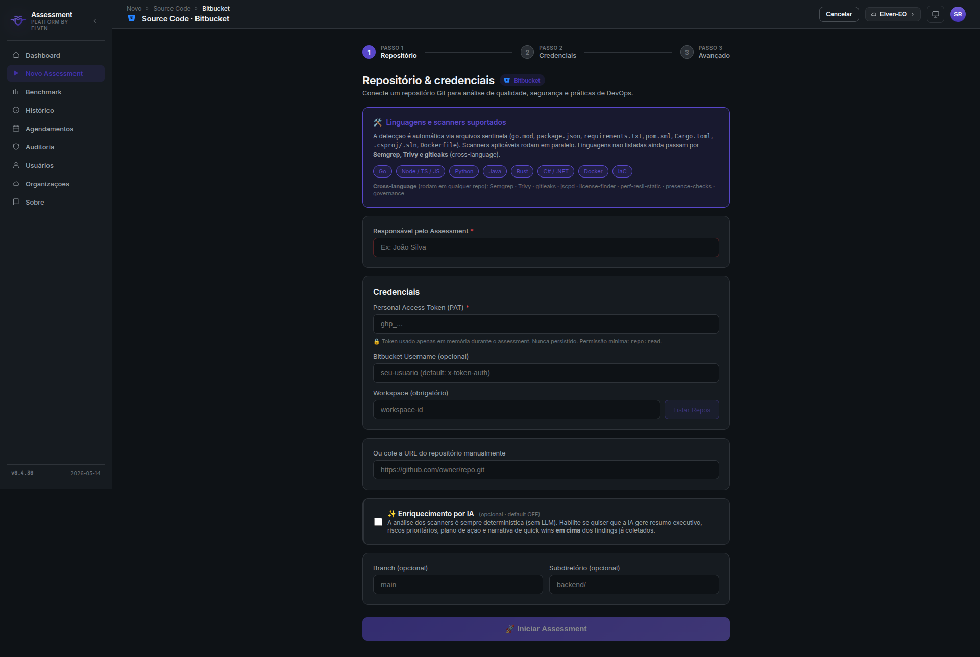 Configuração Bitbucket